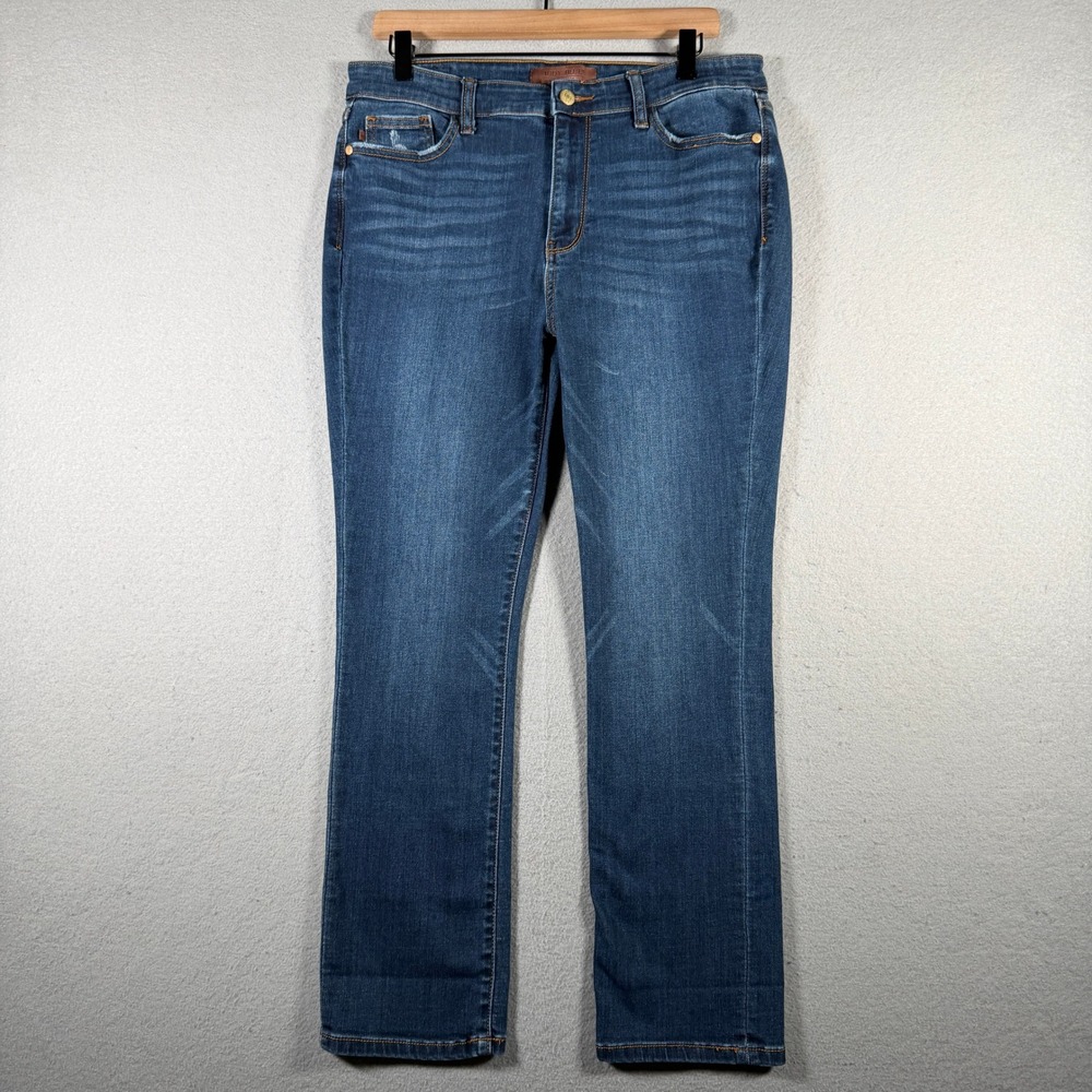 Judy Blue Skinny Fit Capri Jeans Medium Wash Distressed 15/32 JB72115DK
